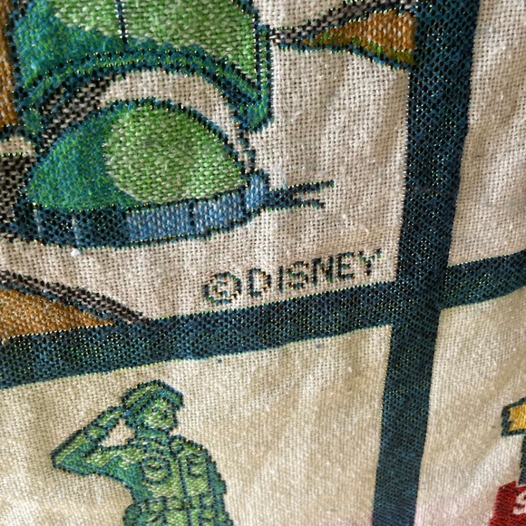 Vintage Disney Pixar Toy Story Fringe Blanket 56” x 48” Throw Kidcore Woody Buzz - Picture 4 of 5